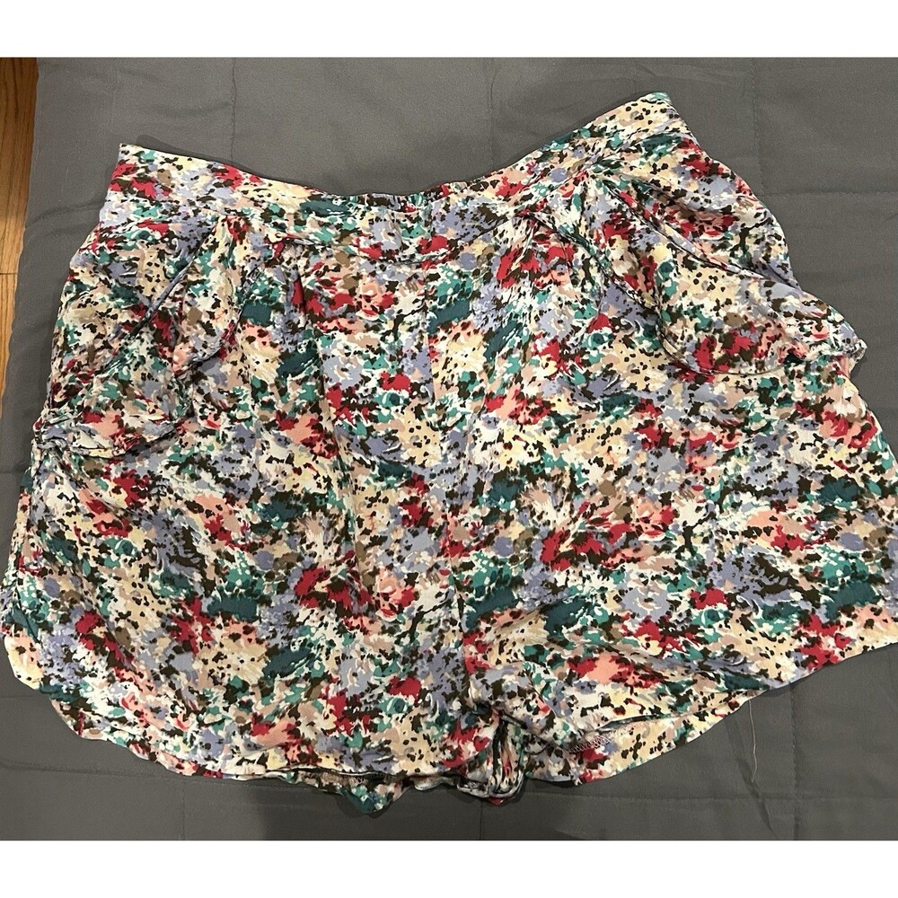BCBG Lined Floral Shorts With Pockets Size L